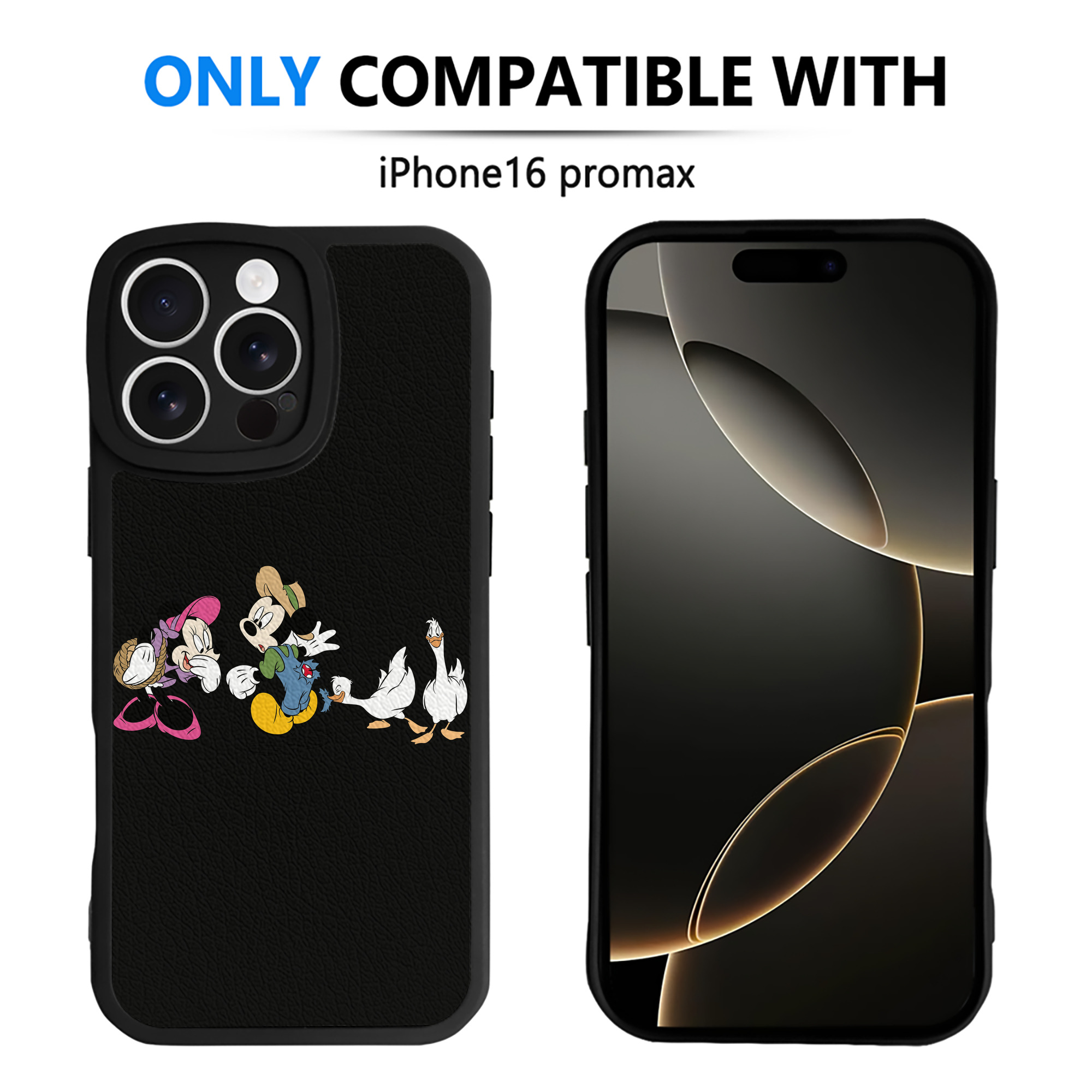 （画像用） ミッキーマウス Mickey Mouse 【iPhone 16シリーズ対応】シリコンスマホケース（レザー調） 材質：シリコン